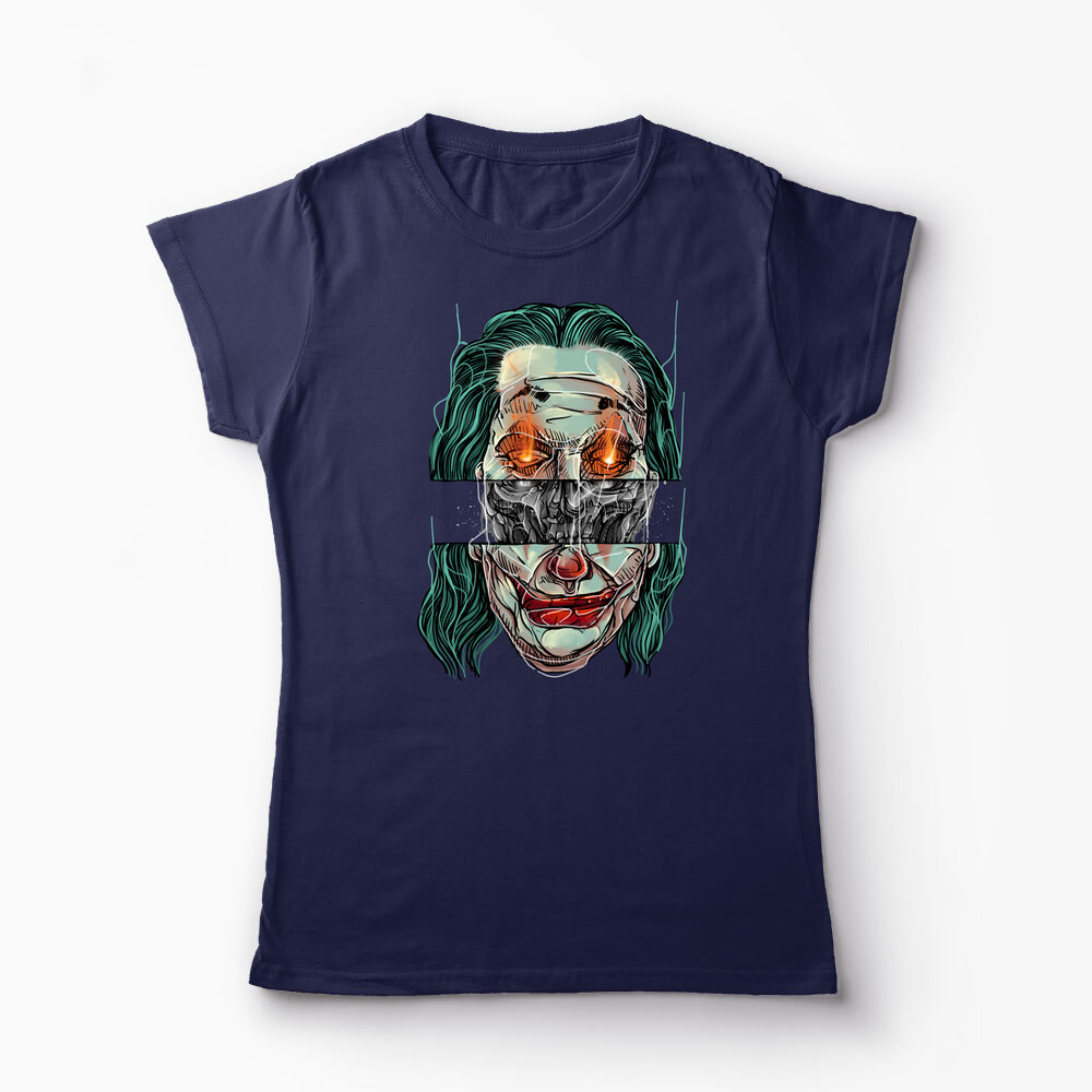 Tricou Personalizat Craniu Joker - Femei-Bleumarin