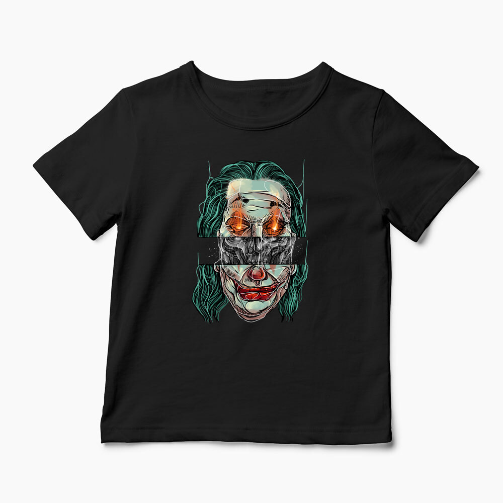 Tricou Personalizat Craniu Joker - Copii-Negru