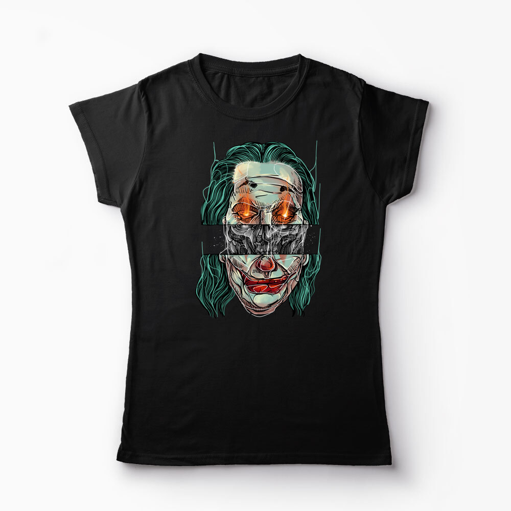 Tricou Personalizat Craniu Joker - Femei-Negru