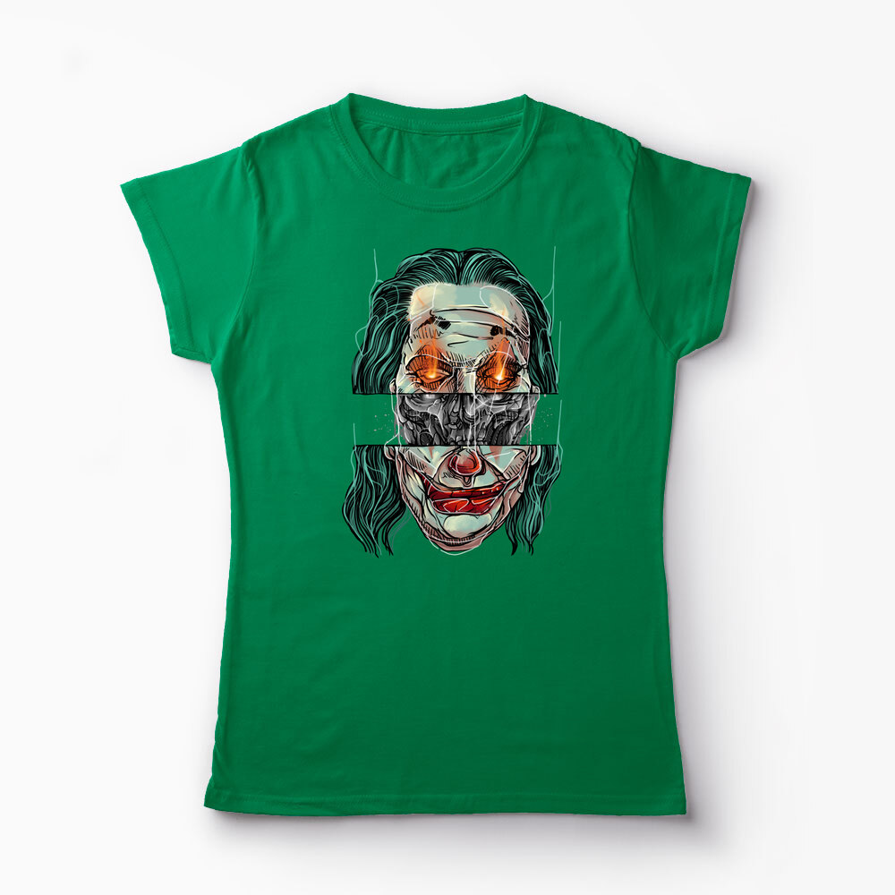 Tricou Personalizat Craniu Joker - Femei-Verde