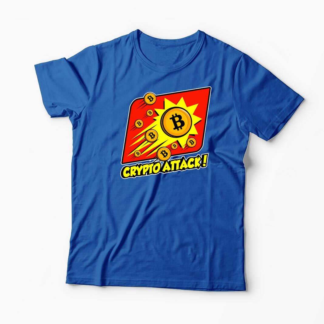 Tricou Personalizat Crypto Attack Bitcoin - Bărbați-Albastru Regal