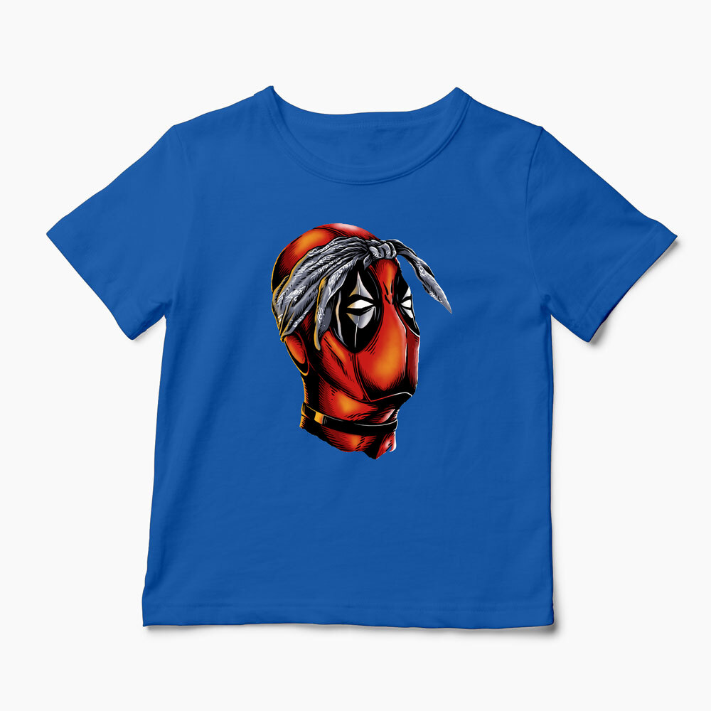 Tricou Personalizat Deadpool Tupac - Copii-Albastru Regal