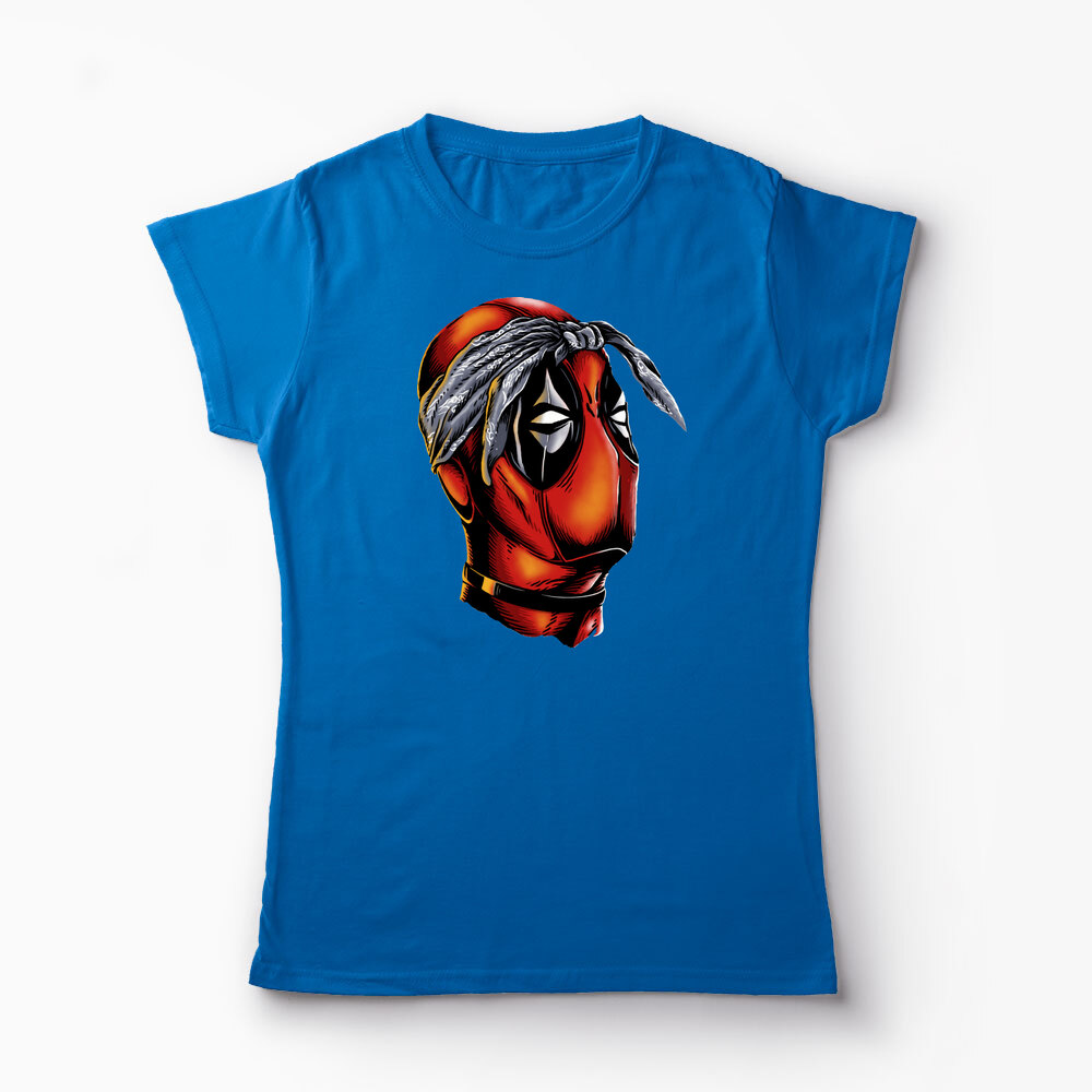 Tricou Personalizat Deadpool Tupac - Femei-Albastru Regal