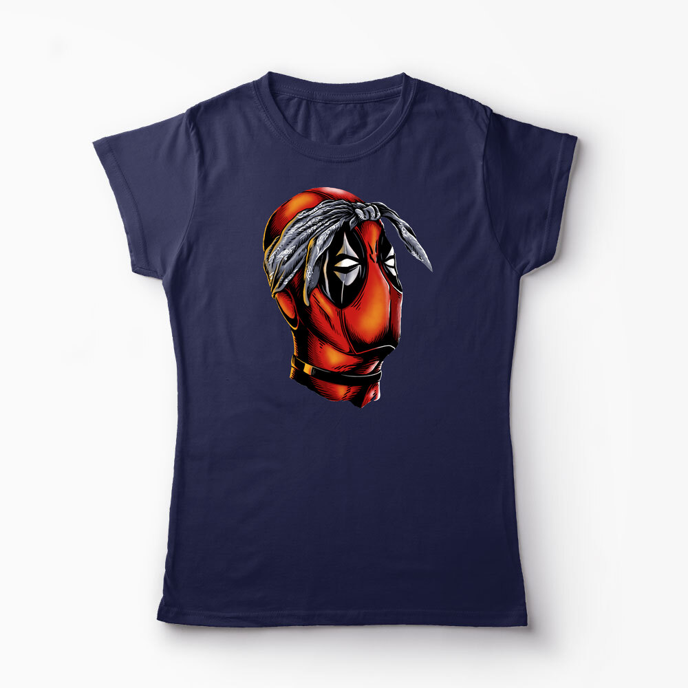 Tricou Personalizat Deadpool Tupac - Femei-Bleumarin