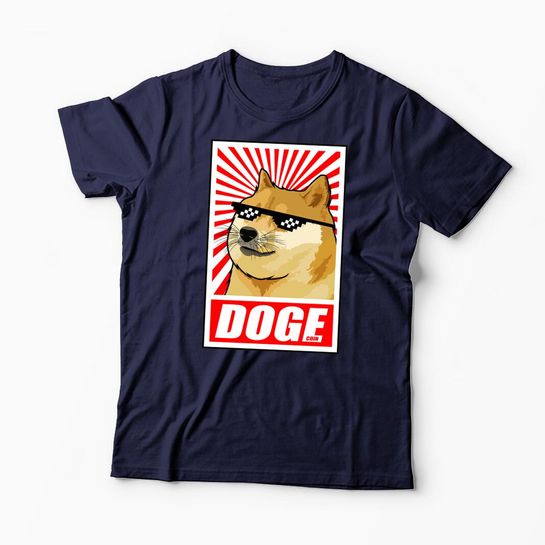 Tricou Personalizat Doge Coin - Bărbați-Bleumarin