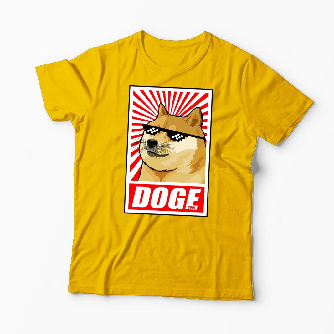 Tricou Personalizat Doge Coin - Bărbați-Galben