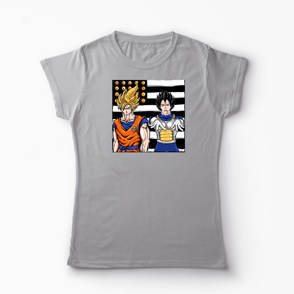 Tricou Personalizat Dragon Ball Z - Son Goku - Femei-Gri