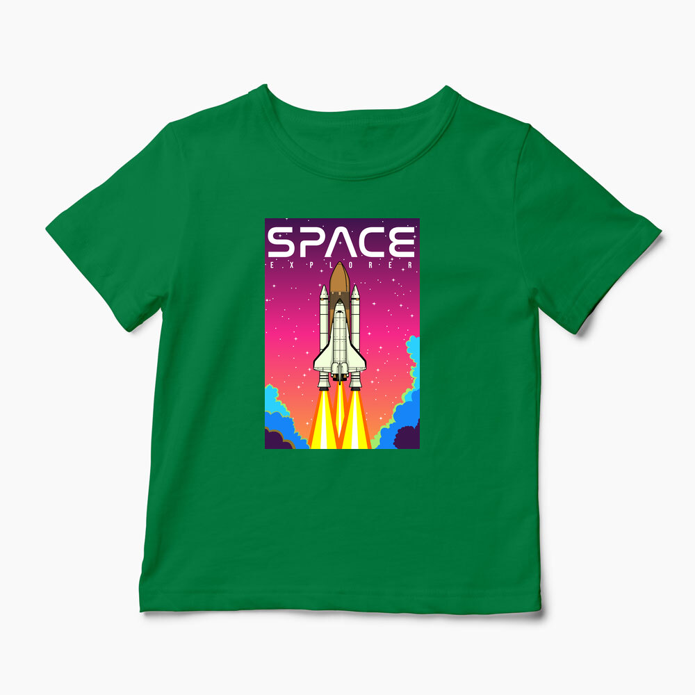 Tricou Personalizat Explorator Spațial - Copii-Verde