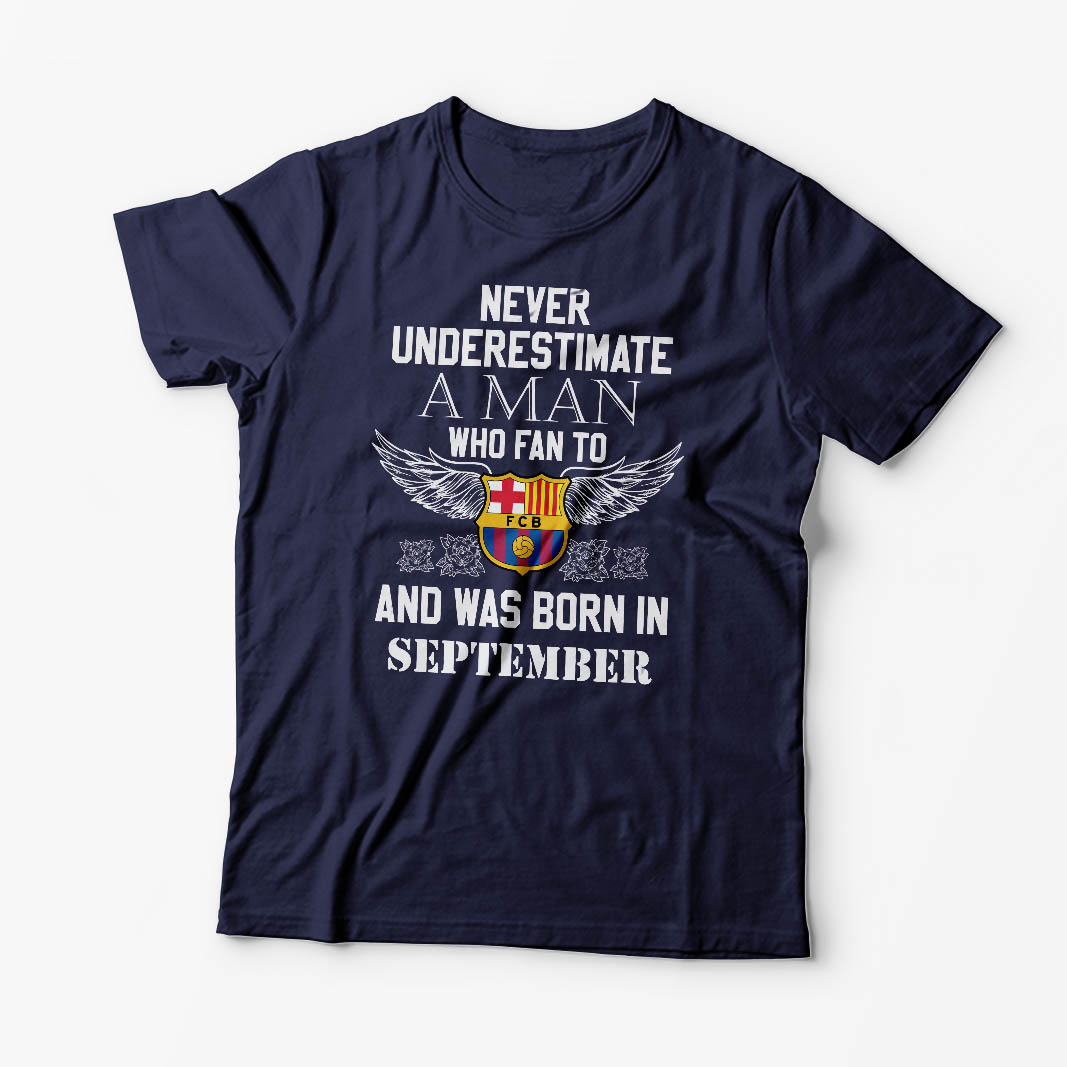 Tricou Personalizat Zi de Nastere - Fc Barcelona - Bărbați-Bleumarin