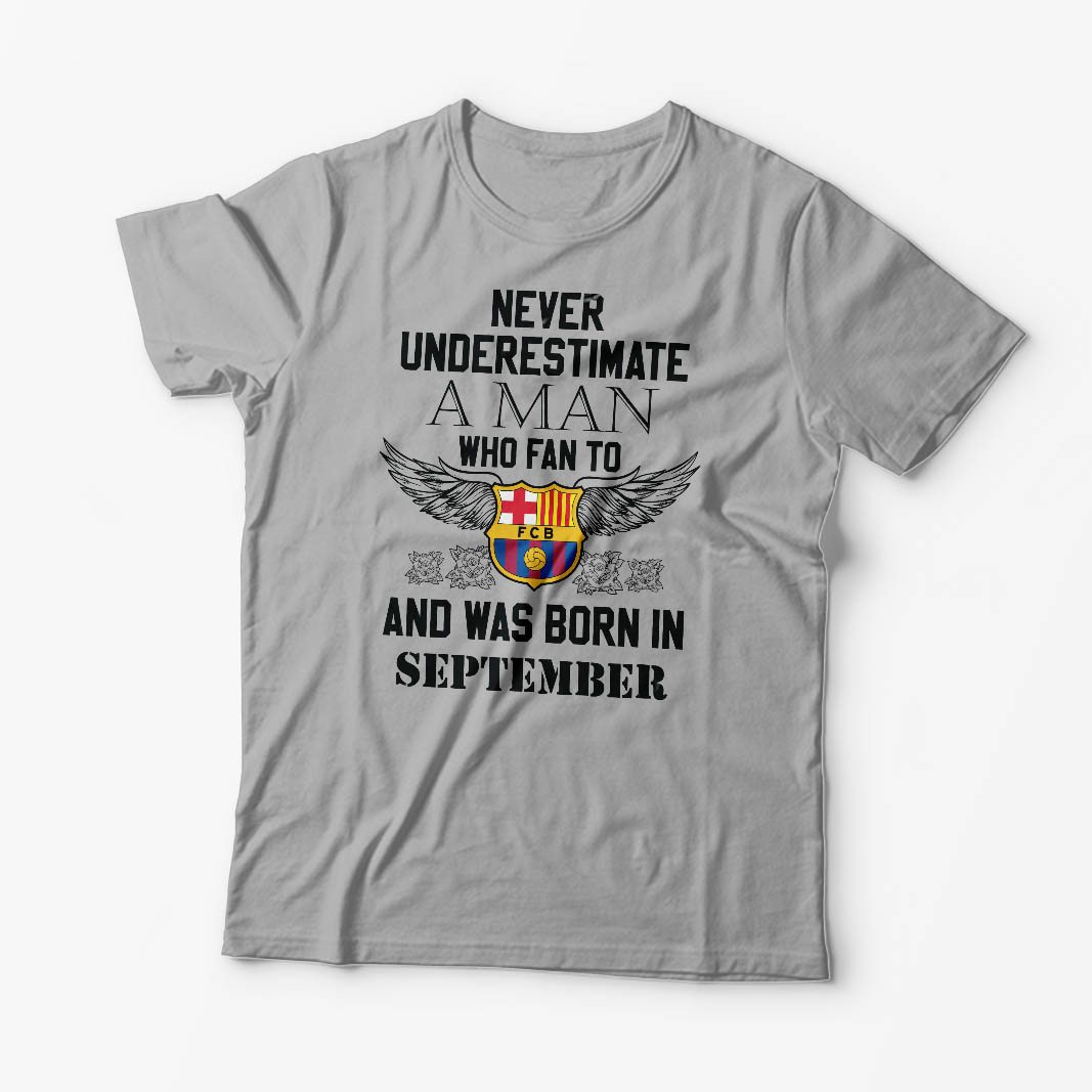 Tricou Personalizat Zi de Nastere - Fc Barcelona - Bărbați-Gri