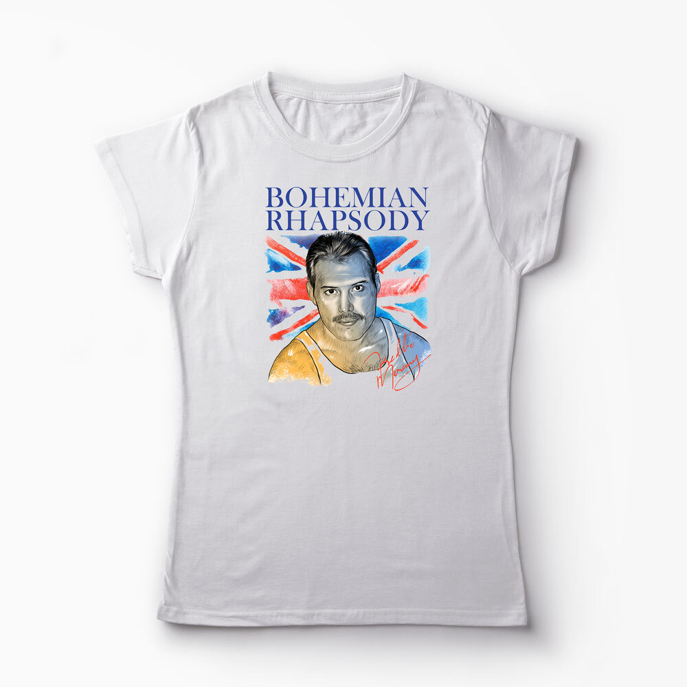 Tricou Personalizat Freddie Mercury Bohemian Rhapsody - Femei-Alb