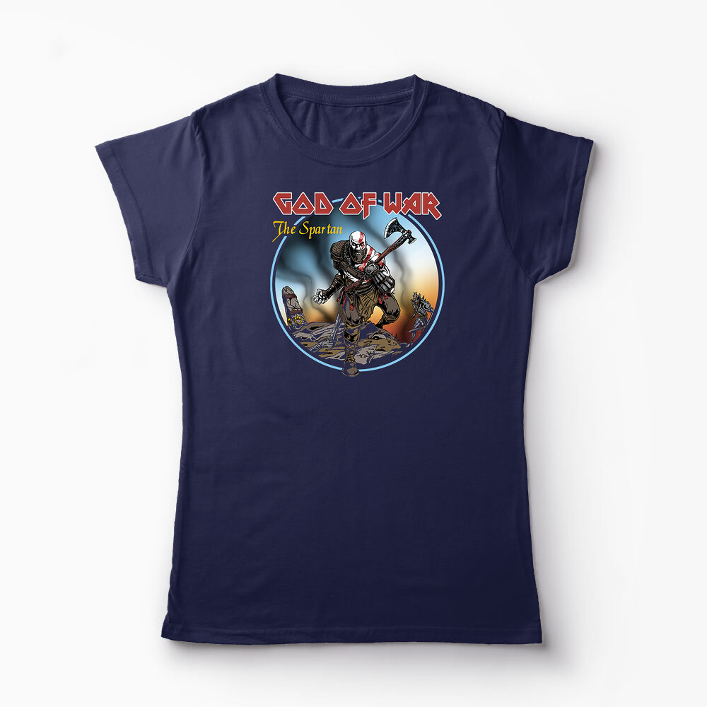 Tricou Personalizat God Of War The Spartan - Femei-Bleumarin