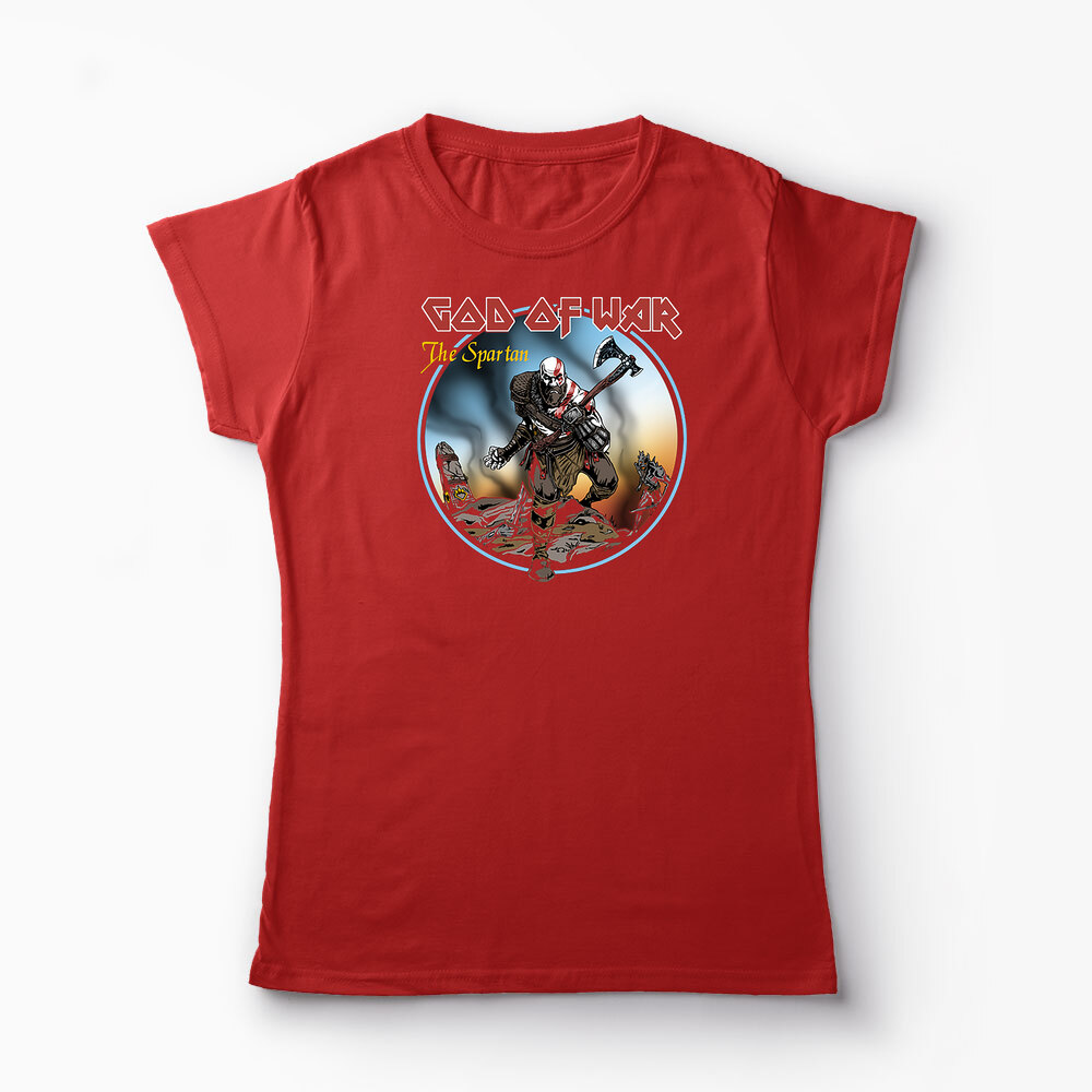 Tricou Personalizat God Of War The Spartan - Femei-Roșu