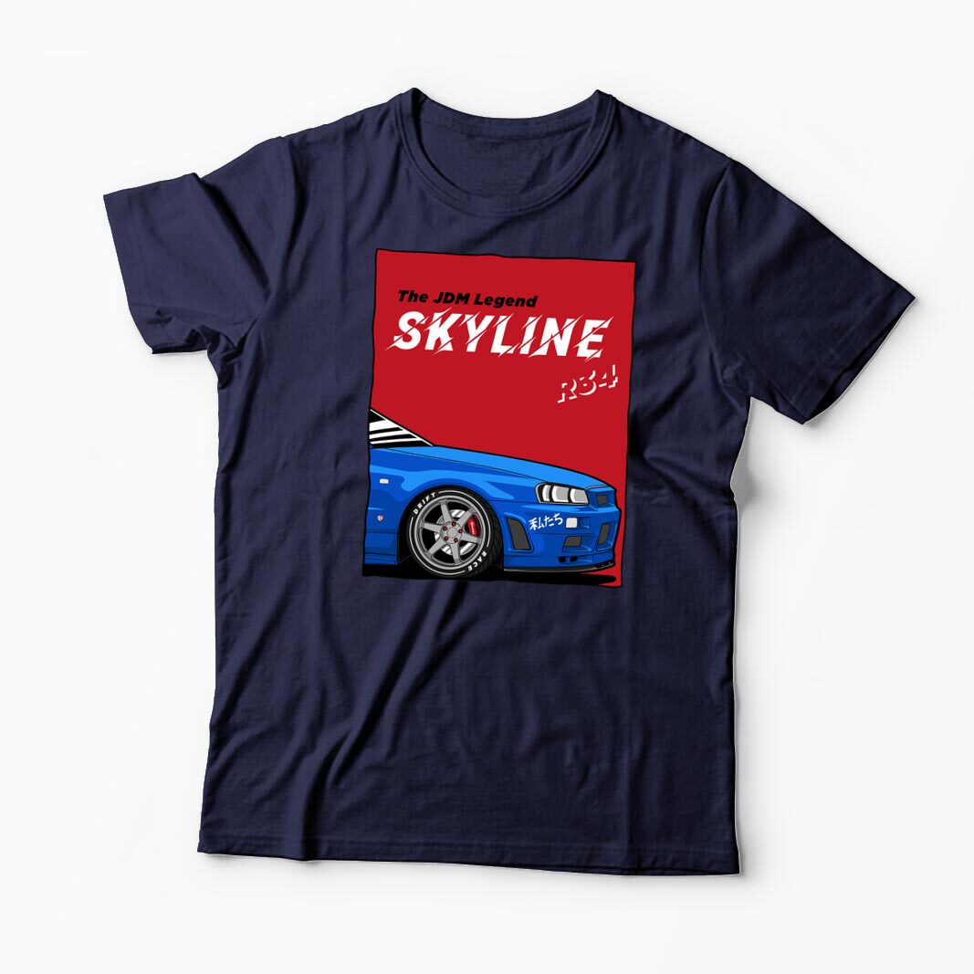 Tricou Personalizat JDM Legend Skyline R34 - Bărbați-Bleumarin