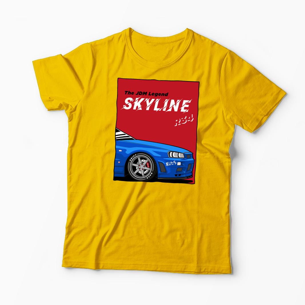 Tricou Personalizat JDM Legend Skyline R34 - Bărbați-Galben