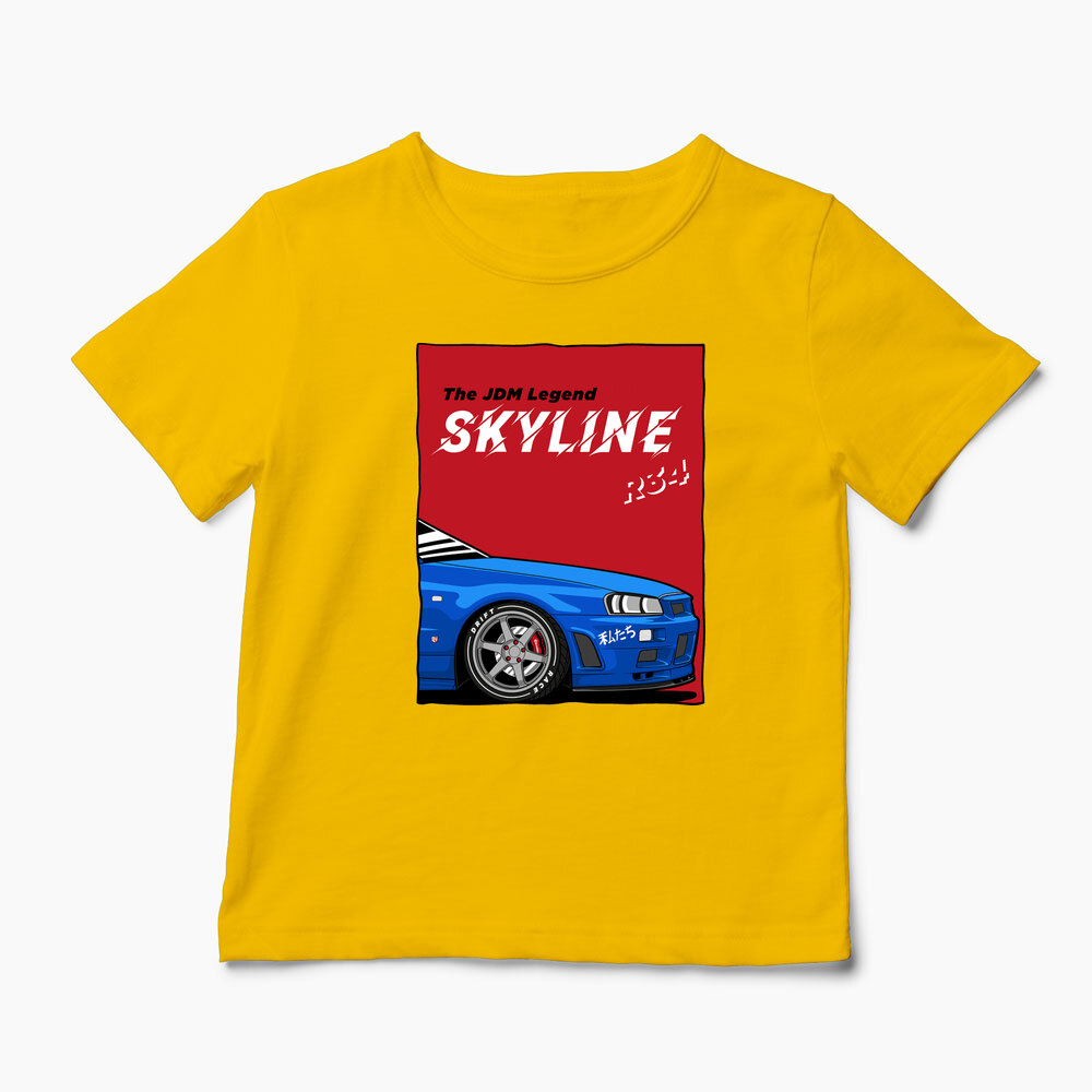 Tricou Personalizat JDM Legend Skyline R34 - Copii-Galben