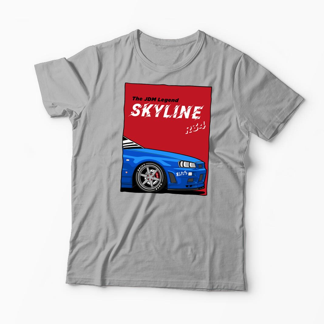 Tricou Personalizat JDM Legend Skyline R34 - Bărbați-Gri