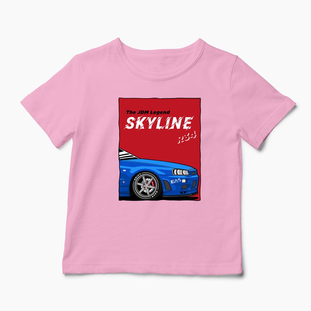 Tricou Personalizat JDM Legend Skyline R34 - Copii-Roz