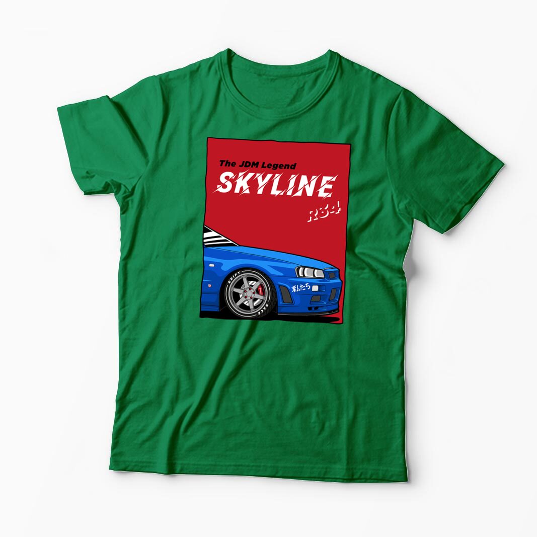 Tricou Personalizat JDM Legend Skyline R34 - Bărbați-Verde