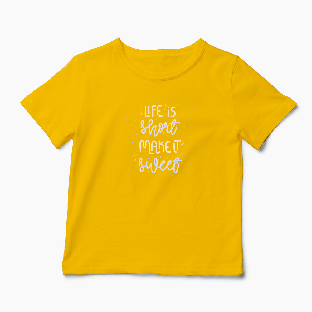 Tricou Personalizat Life is Short Make it Sweet - Copii-Galben