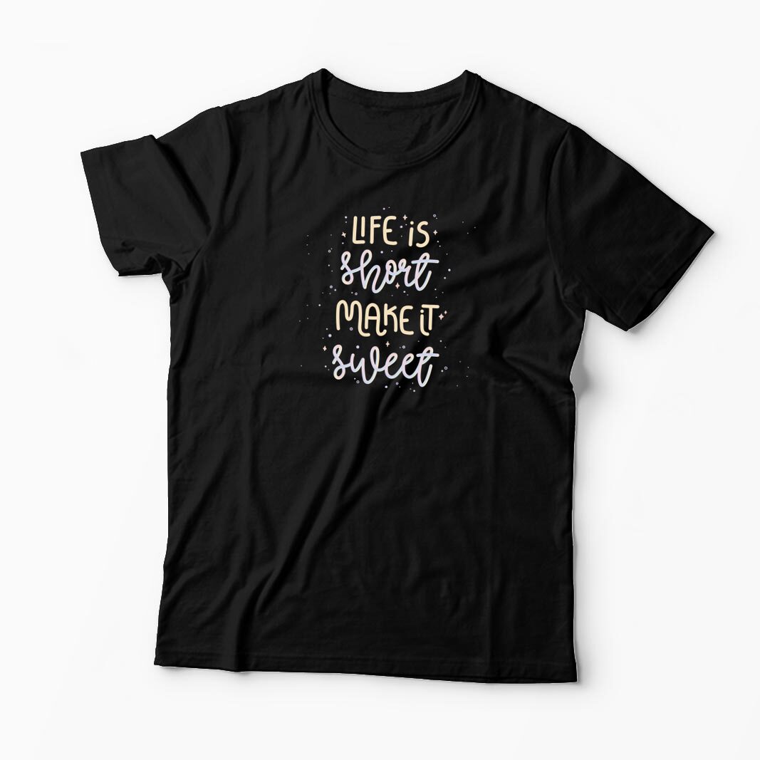 Tricou Personalizat Life is Short Make it Sweet - Bărbați-Negru