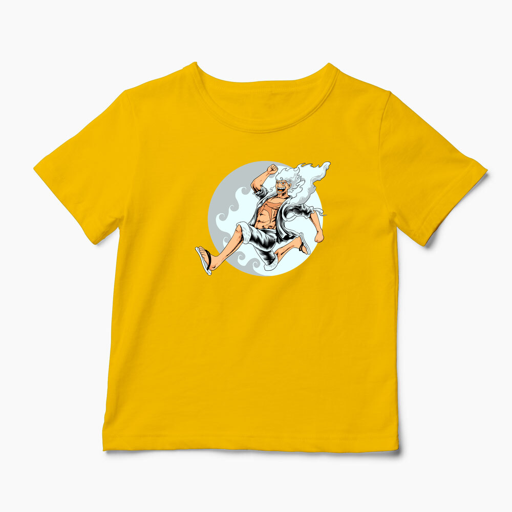 Tricou Personalizat Luffy Gear 5 - Copii-Galben