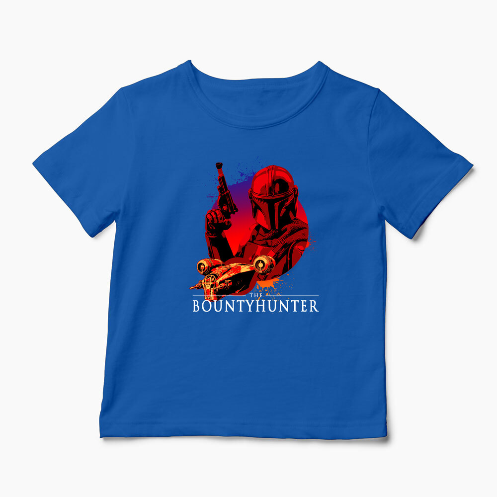 Tricou Personalizat Mandalorian Bounty Hunter - Copii-Albastru Regal