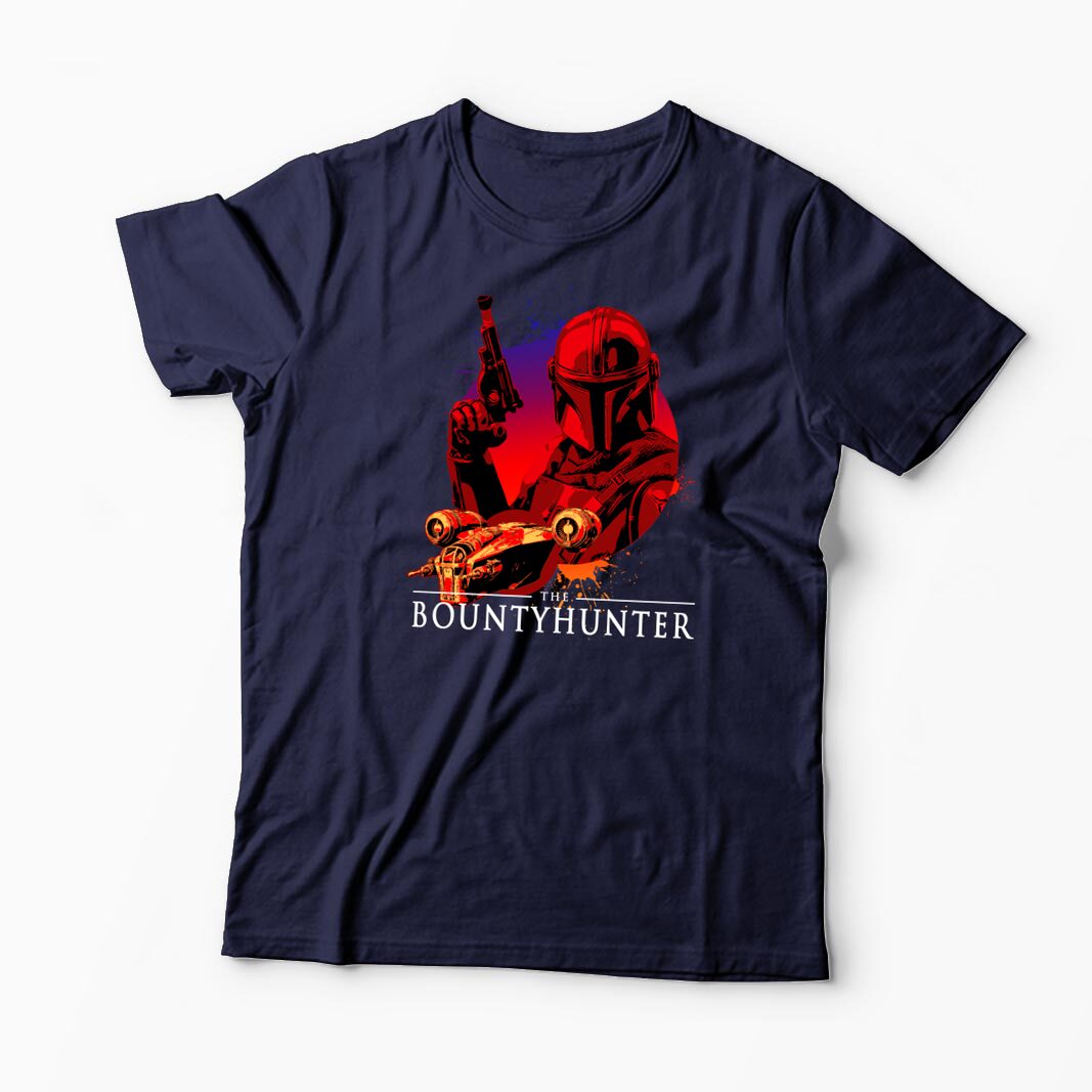 Tricou Personalizat Mandalorian Bounty Hunter - Bărbați-Bleumarin