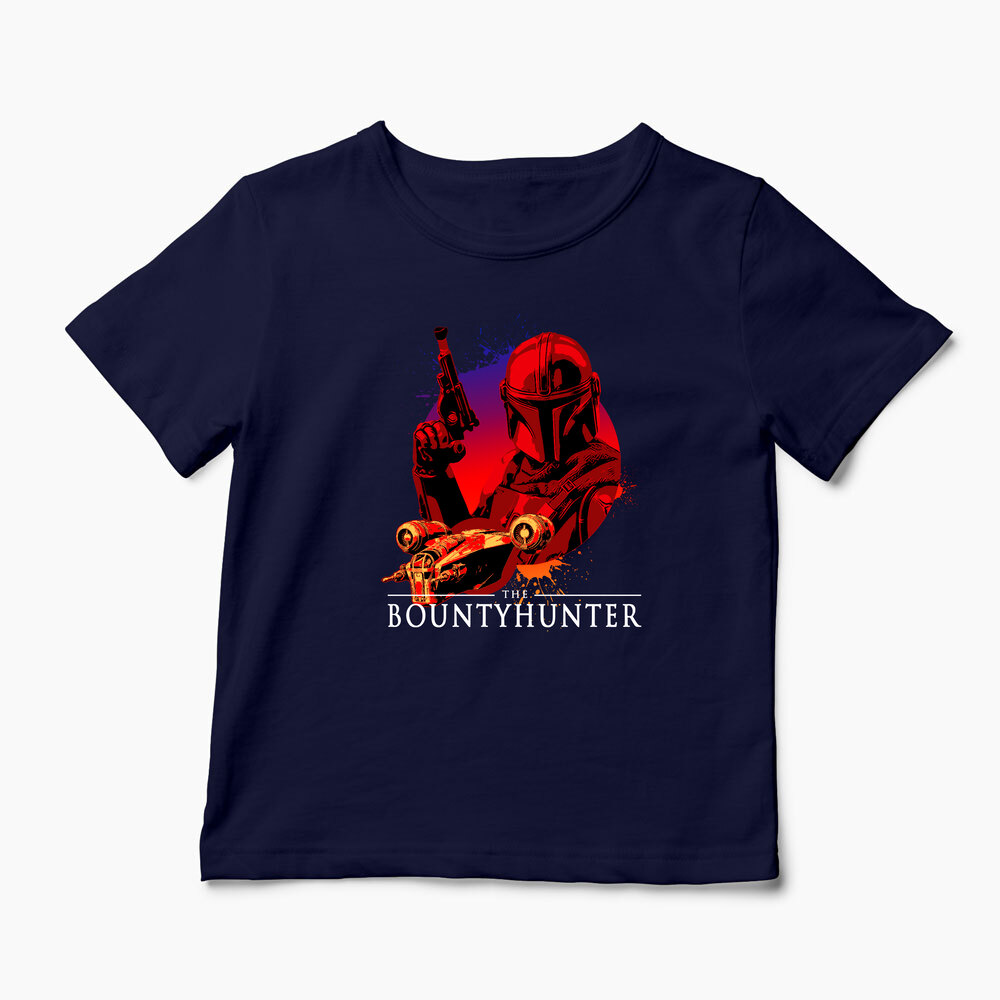 Tricou Personalizat Mandalorian Bounty Hunter - Copii-Bleumarin