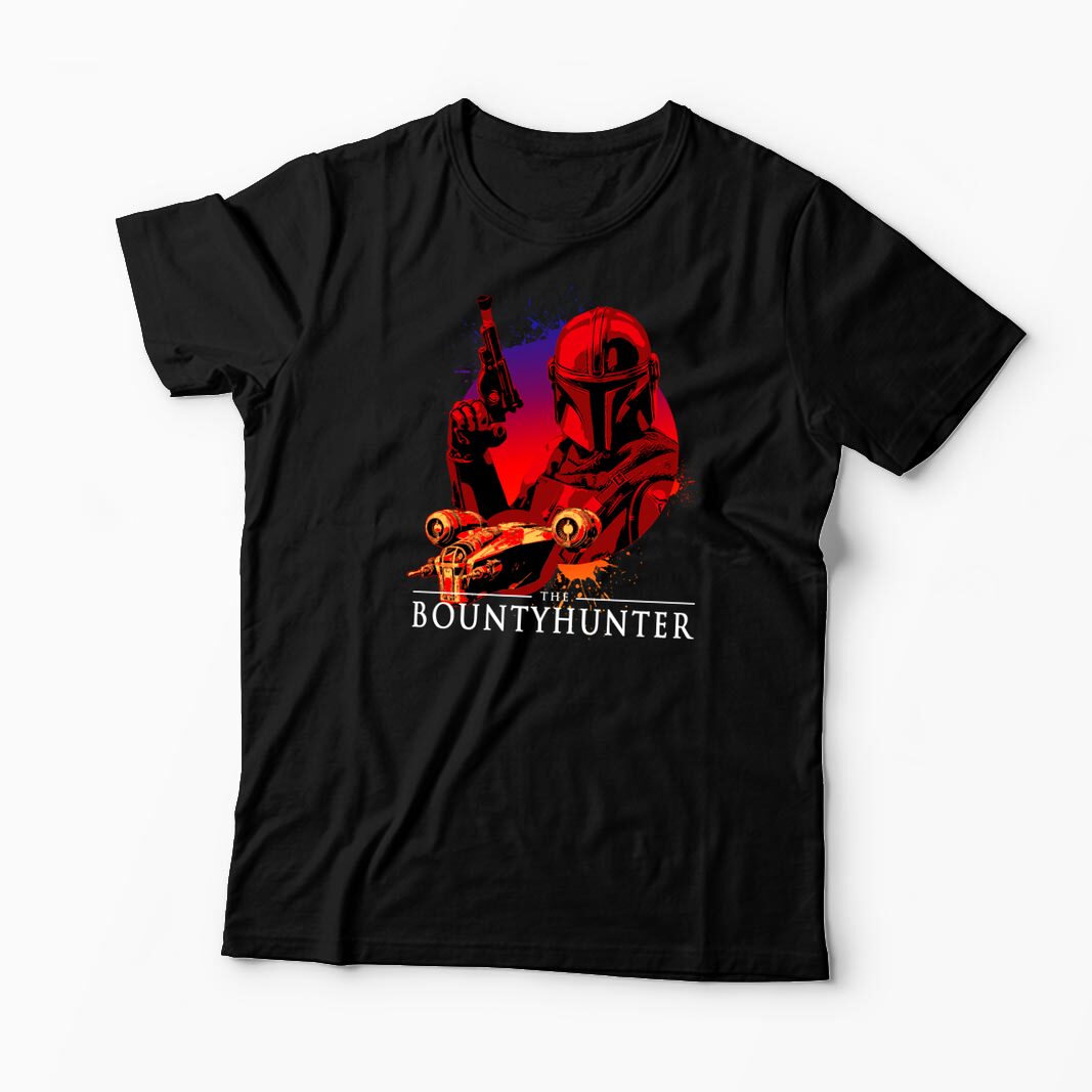 Tricou Personalizat Mandalorian Bounty Hunter - Bărbați-Negru