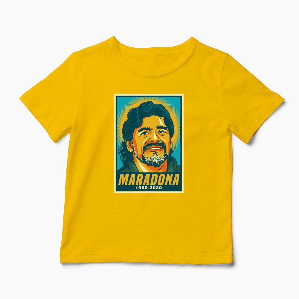 Tricou Personalizat Maradona RIP 1960-2020 - Copii-Galben