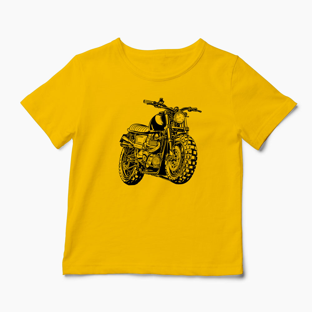 Tricou Personalizat Motocicleta Triumph Scrambler - Copii-Galben