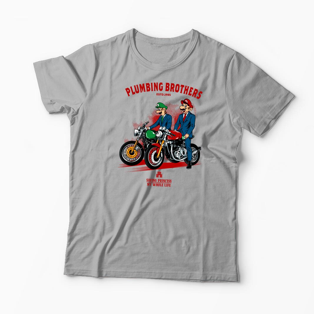 Tricou Personalizat Motocicliști Mario Brothers - Bărbați-Gri