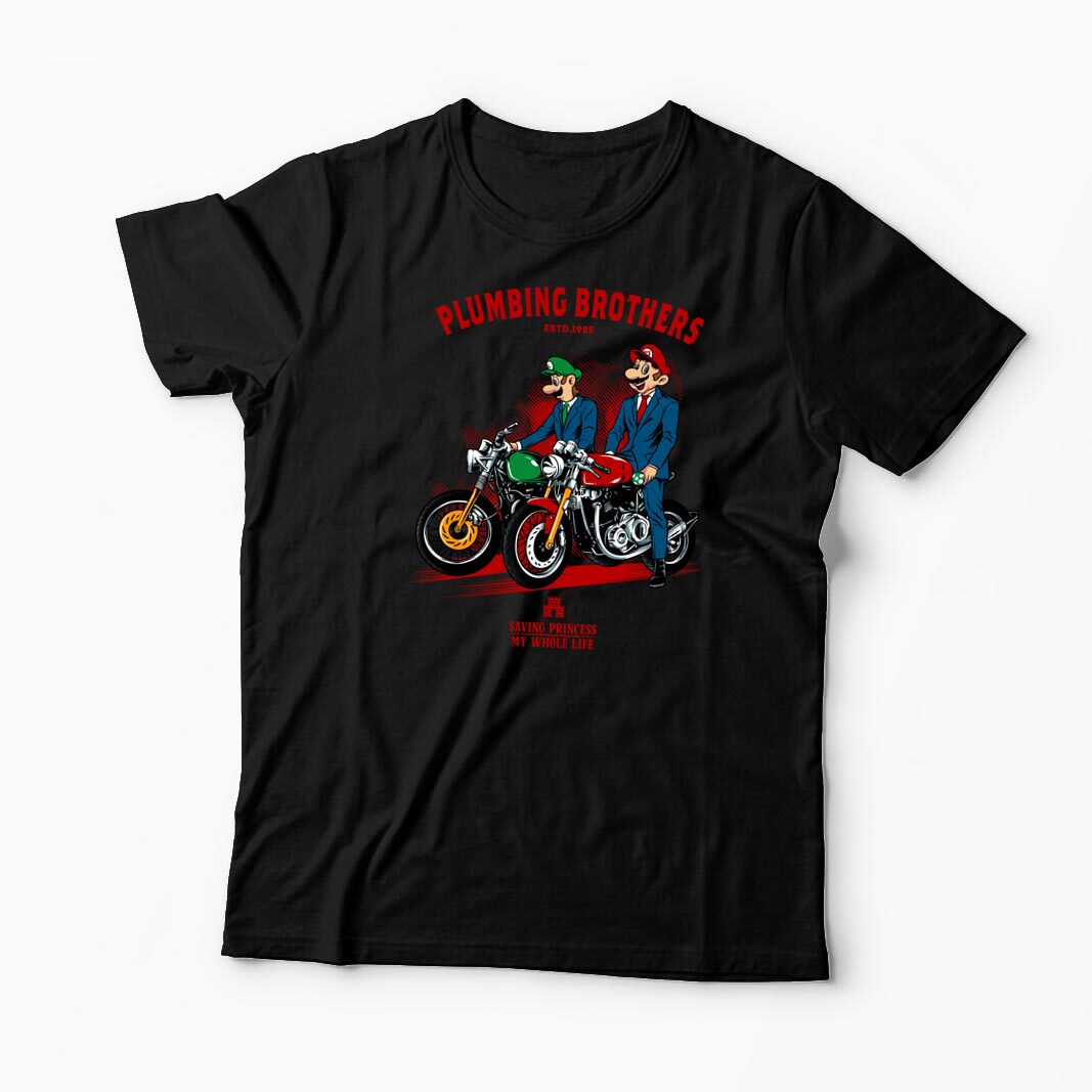 Tricou Personalizat Motocicliști Mario Brothers - Bărbați-Negru