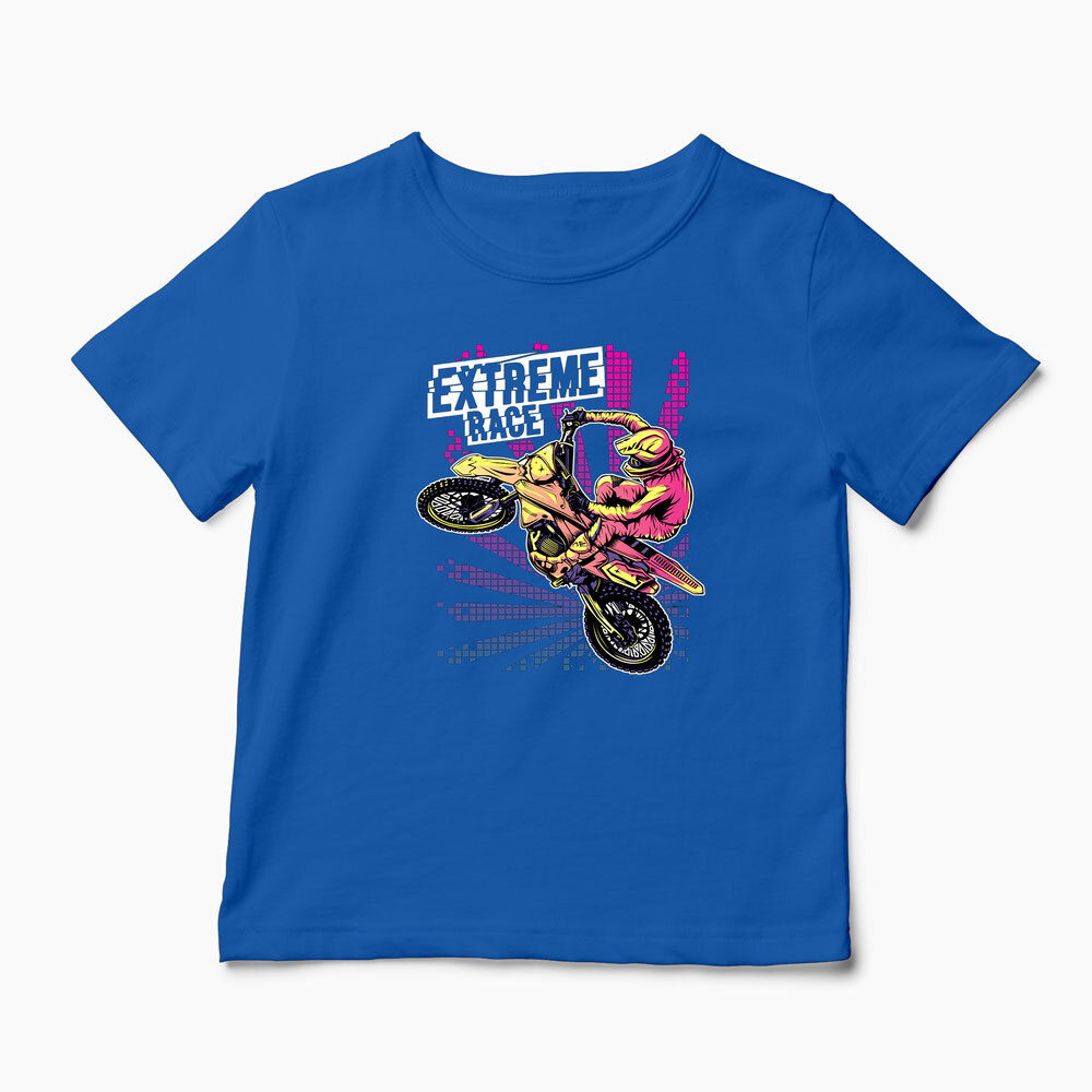 Tricou Personalizat Motocross Racer - Copii-Albastru Regal