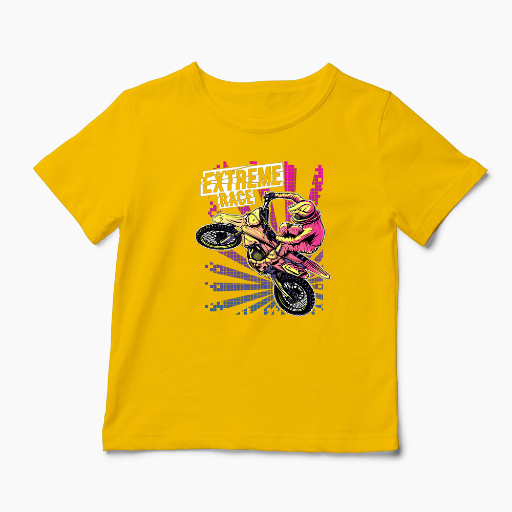 Tricou Personalizat Motocross Racer - Copii-Galben