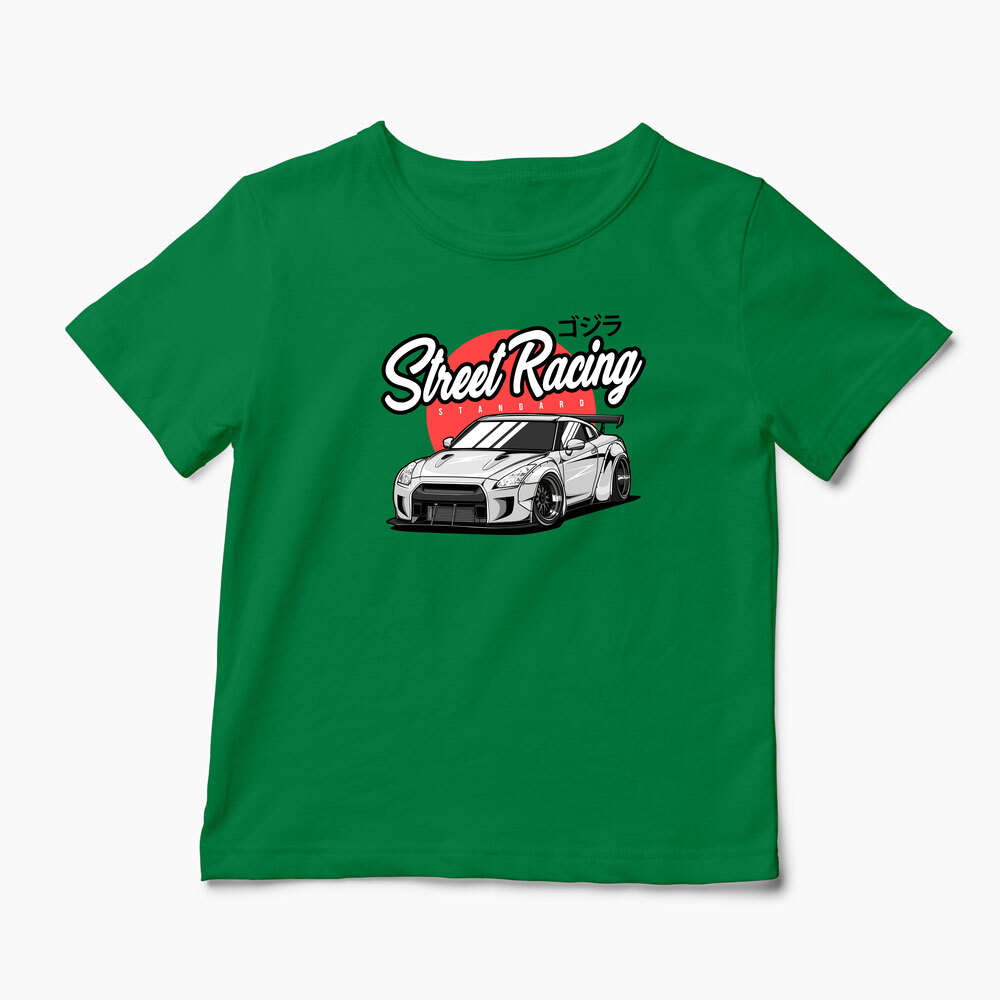 Tricou Personalizat Nissan GTR R35 Street Racing - Copii-Verde