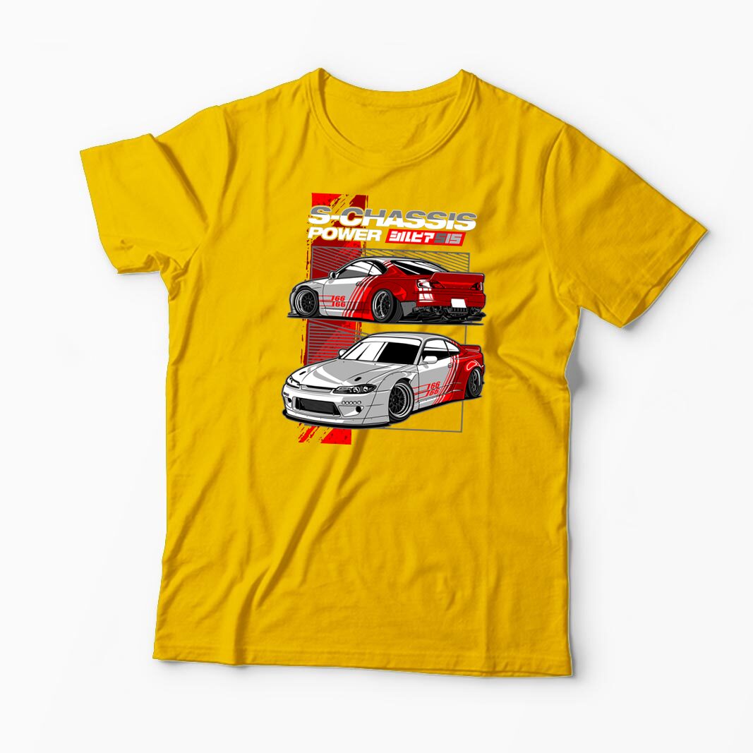 Tricou Personalizat Nissan Silvia S15 Rocket Bunny - Bărbați-Galben