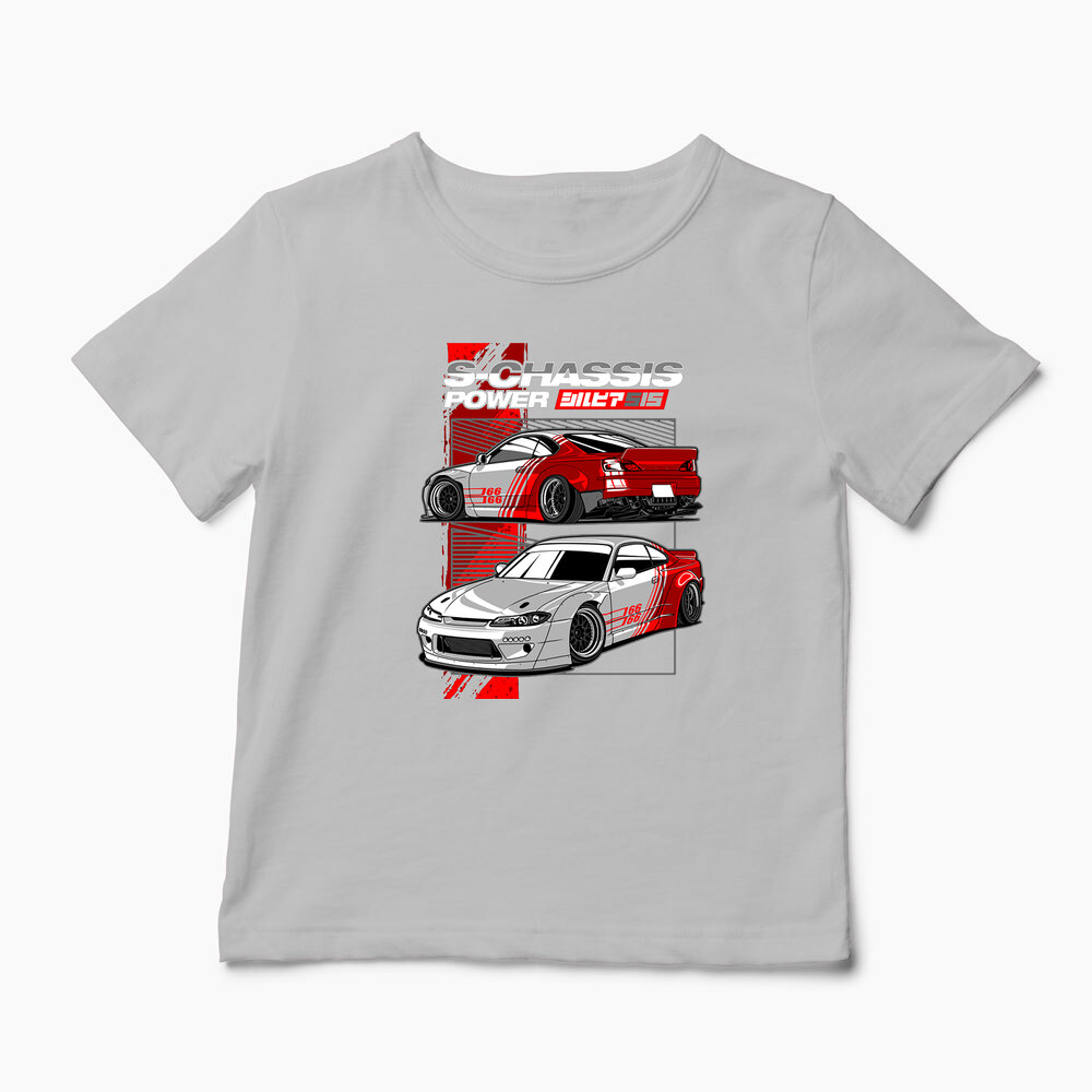 Tricou Personalizat Nissan Silvia S15 Rocket Bunny - Copii-Gri