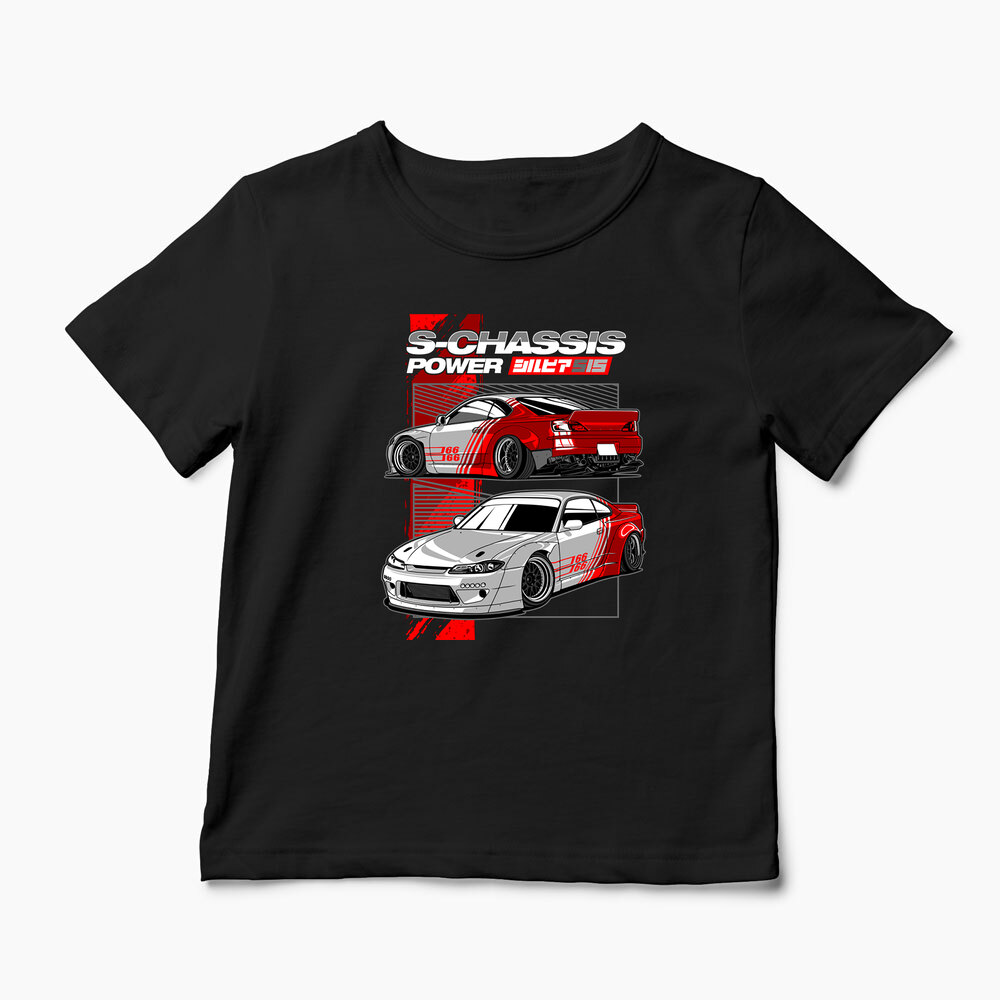 Tricou Personalizat Nissan Silvia S15 Rocket Bunny - Copii-Negru