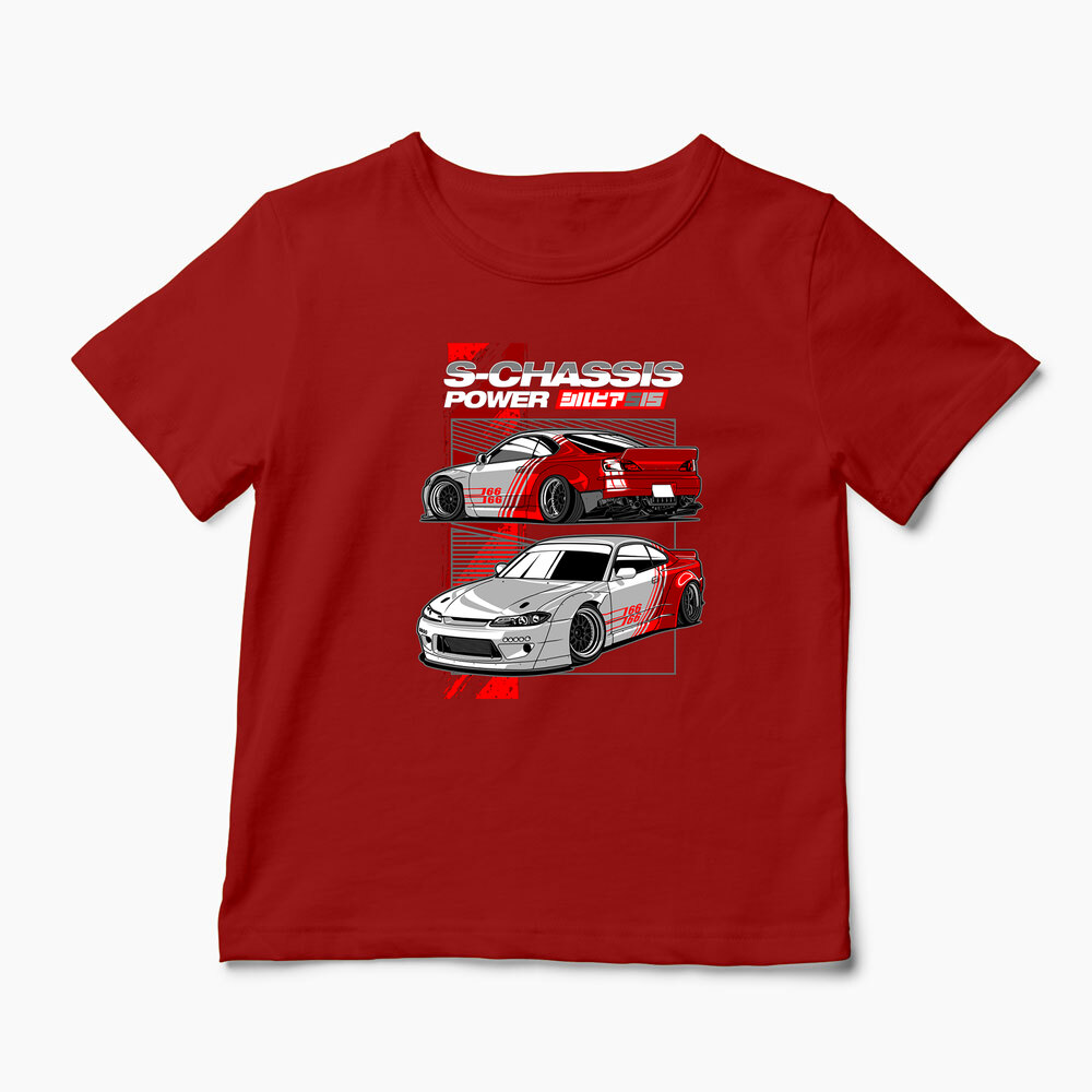 Tricou Personalizat Nissan Silvia S15 Rocket Bunny - Copii-Roșu