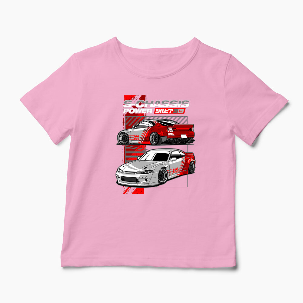 Tricou Personalizat Nissan Silvia S15 Rocket Bunny - Copii-Roz