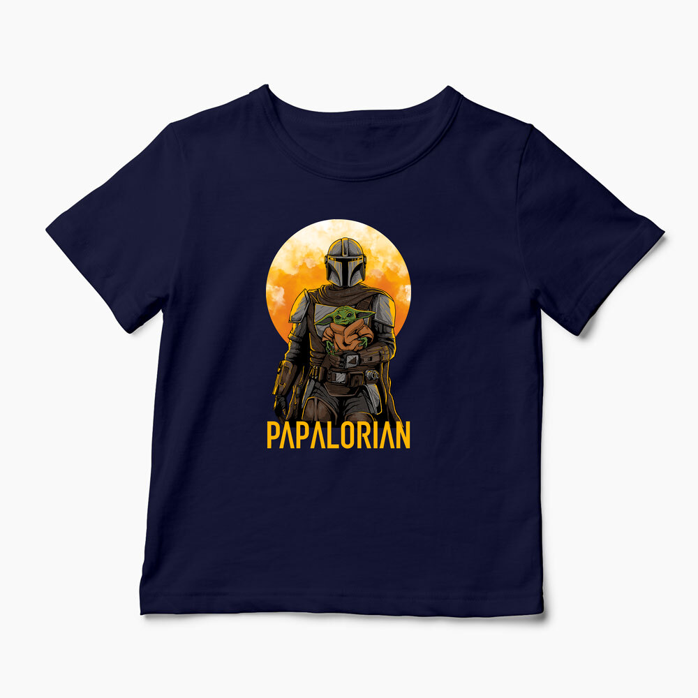 Tricou Personalizat Papalorian - Mandalorian - Copii-Bleumarin