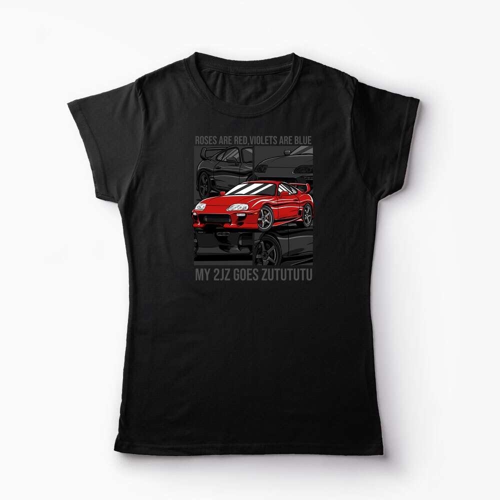 Tricou Personalizat Poezii Toyota Supra - Femei-Negru