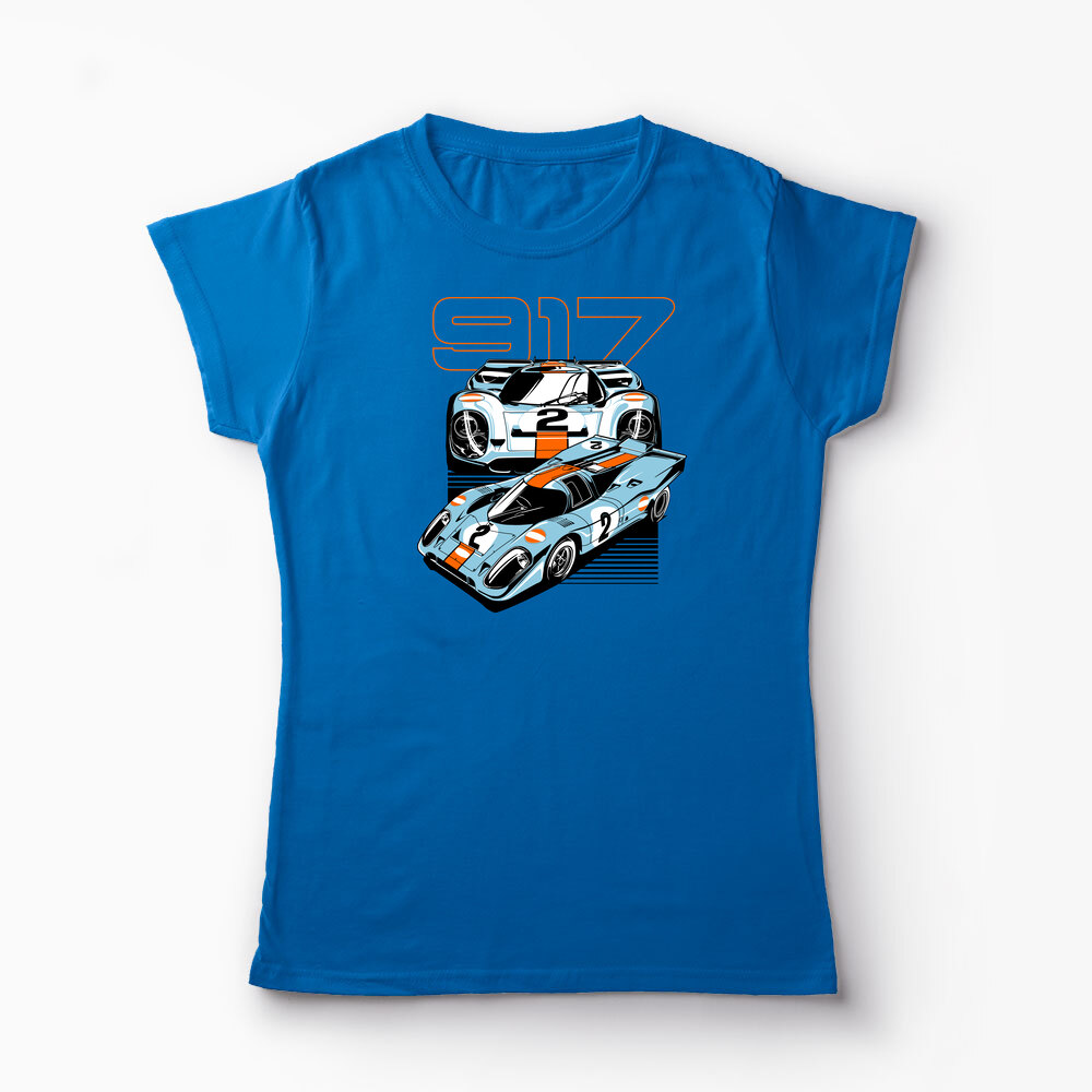 Tricou Personalizat Porsche 917 Le Mans - Femei-Albastru Regal