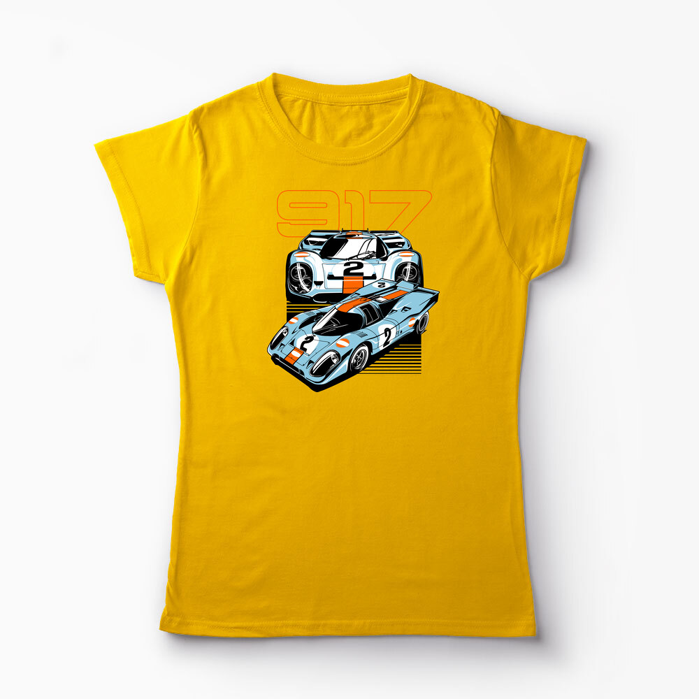 Tricou Personalizat Porsche 917 Le Mans - Femei-Galben