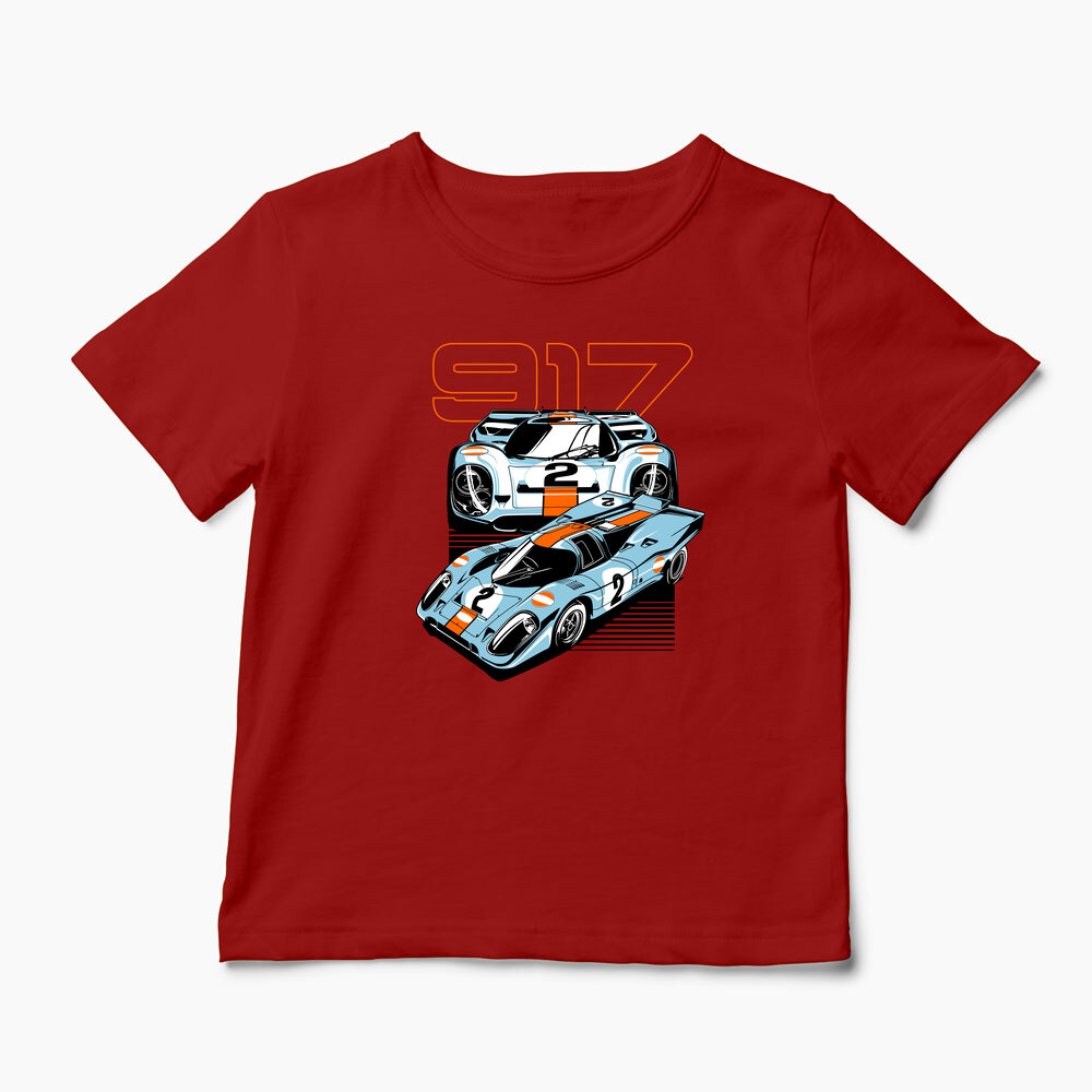 Tricou Personalizat Porsche 917 Le Mans - Copii-Roșu