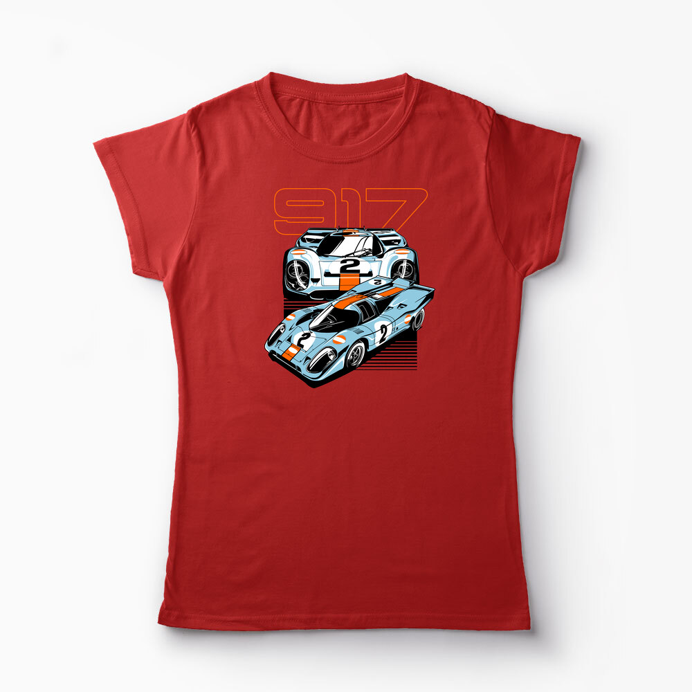 Tricou Personalizat Porsche 917 Le Mans - Femei-Roșu