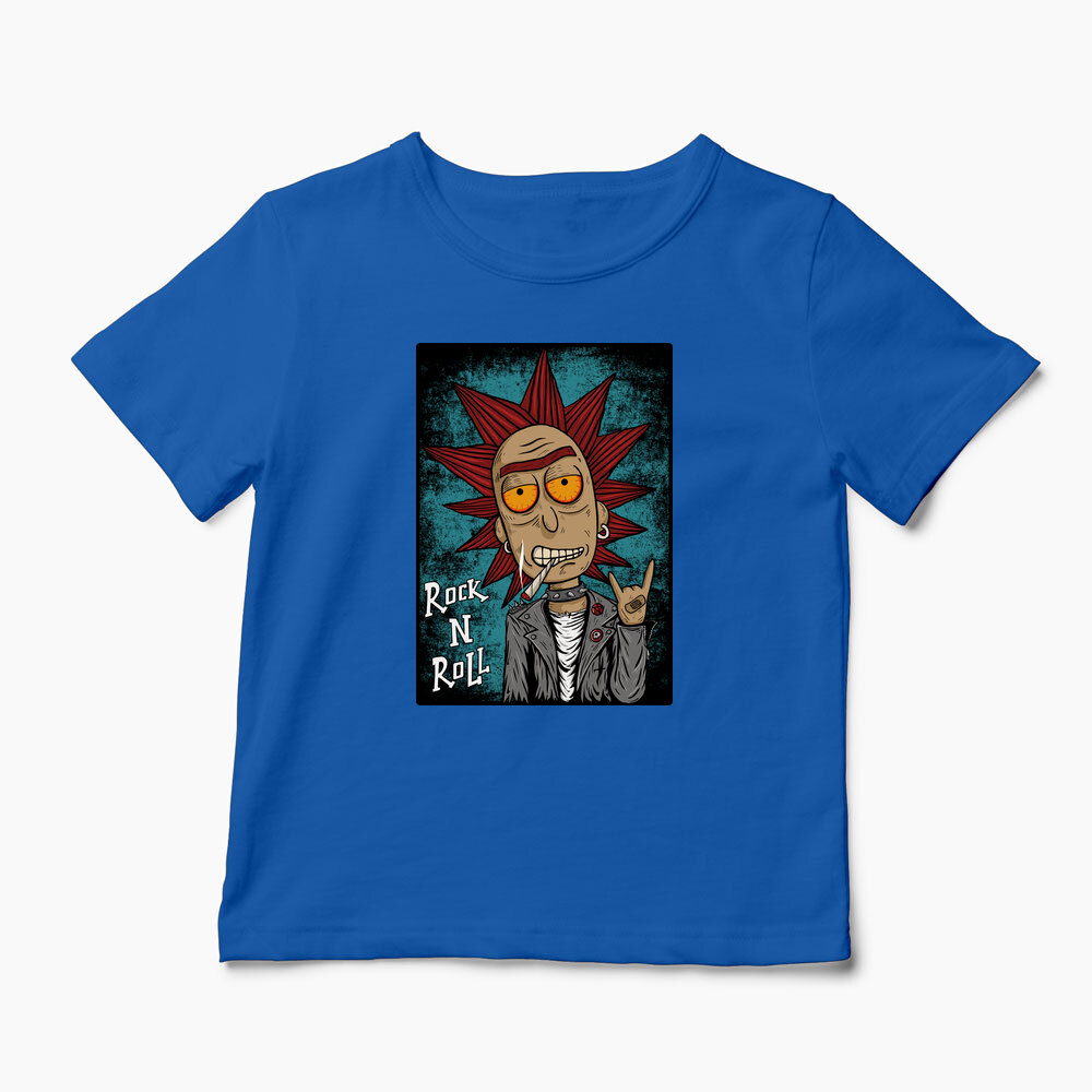 Tricou Personalizat Rick Sanchez Rock N' Roll - Copii-Albastru Regal