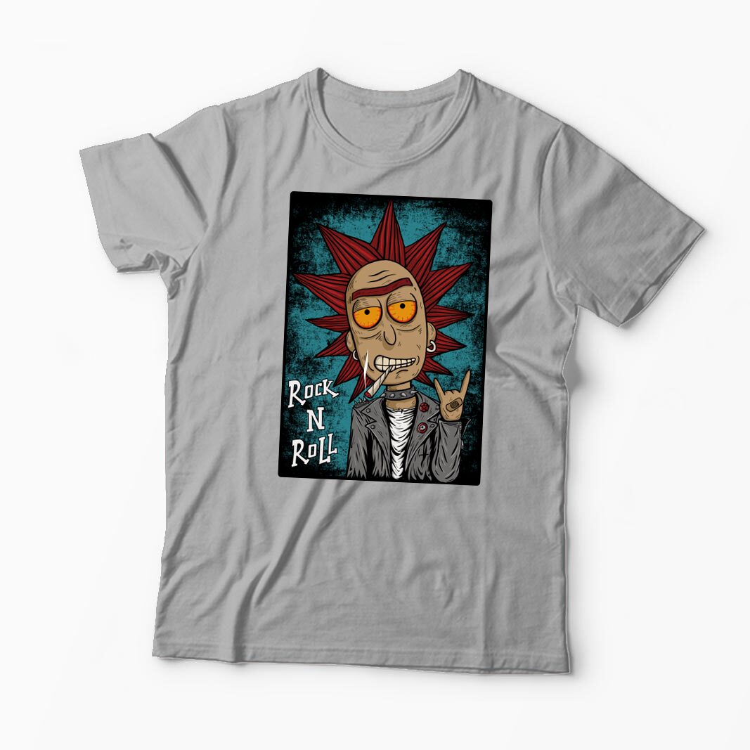 Tricou Personalizat Rick Sanchez Rock N' Roll - Bărbați-Gri